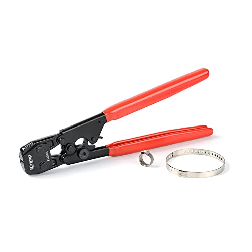 iCrimp Ratcheting PEX Cinch Tool for Fastening Stainless Clamps from 3/8-Inch to 1-Inch with Calibration Gauge Suits ASTM F2098 and Non F2098 Ear Hose Clamps Red post thumbnail image