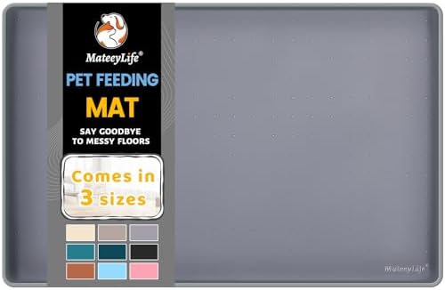 MateeyLife Silicone Cat & Dog Food Mat for Floors Waterproof, Anti-Slip Dog Bowl Mats for Food and Water, Pet Feeding Mats with Lip to Prevent Spills, Pet Placemat for Messy Drinkers to Protect Floors post thumbnail image