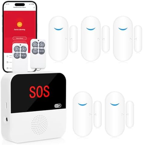 WiFi Door Alarm System, Wireless DIY Smart Home Security System, with Phone APP Alert, 8 Pieces-Kit (1 Alarm Base Station 5 Door Window Sensors 2 Key Fobs) for House, Apartment 2.4GHz Wi-Fi Only post thumbnail image