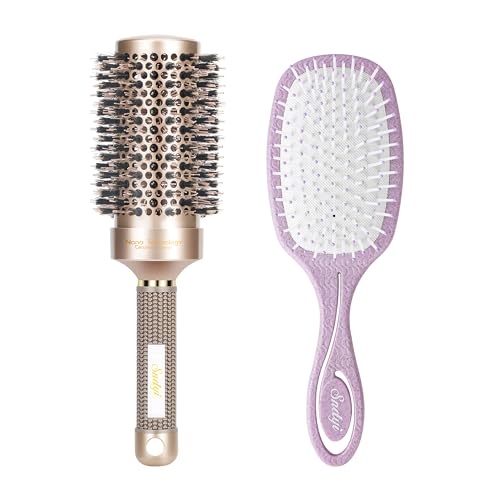 Sndyi Round Brush for Blow Drying and Hair Detangling Brush Set, 1 Pcs Nano Thermal Ceramic & Ionic Tech Hair Brush with Boar Bristles, 1 Pcs Hair Brush Detangler for Women Thick Long Curly Hair post thumbnail image