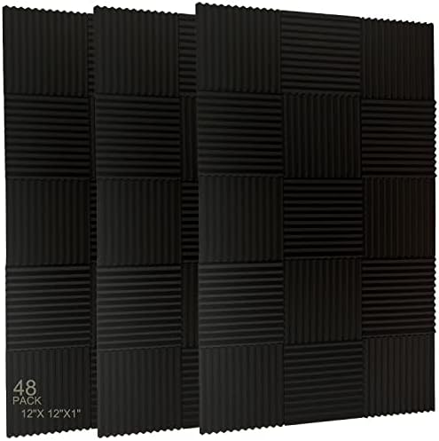 48 Pack Acoustic Foam Panel Wedge Studio Soundproofing Wall Tiles 12″ X 12″ X 1″ post thumbnail image