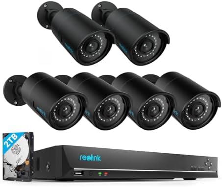 REOLINK 8CH 5MP Black Security Camera System, 6pcs Person/Vehicle Detection Smart 5MP Wired Outdoor PoE IP Cameras, 8MP 8-Channel NVR with 2TB HDD for 24/7 Recording, Bundle with RLC-510A Black post thumbnail image