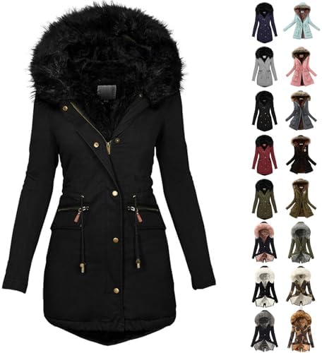 Women’s Parka Jacket Winter Thicken Warm Faux Fur Coats Plus Size Fleece Lined Windbreaker Jacket Overcoat with Hood post thumbnail image