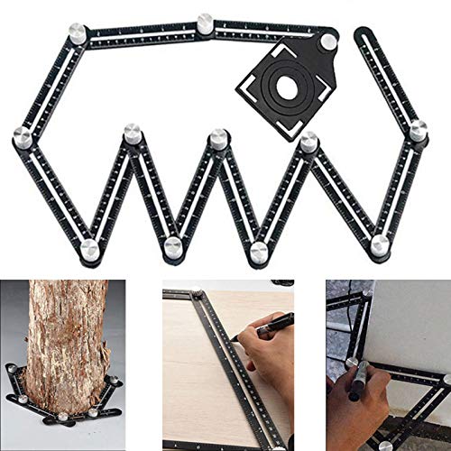 Multi-Angle Measuring Ruler,Multi Angle Tool,12-Sided Angle Measurement,Tile Holes Measure Ruler with 3-Holes Positioning Apertures,Upgrade Multi Angle Ruler/Metal/Black post thumbnail image