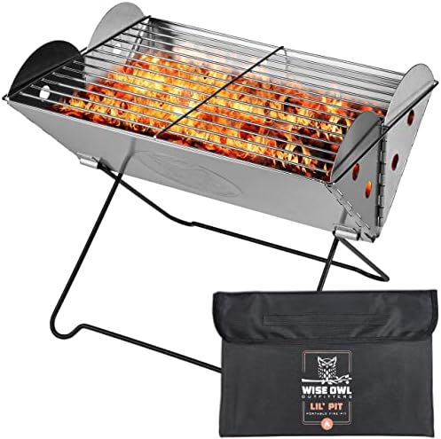 Wise Owl Outfitters Portable Camping Grill – Collapsible Fire Pit for Camping, Stainless Steel 13.6 x 10.2 Inch – 2.2lb Pop Up Fire Pit with Case for BBQ, Tailgating, Backyard, Outdoor Use post thumbnail image