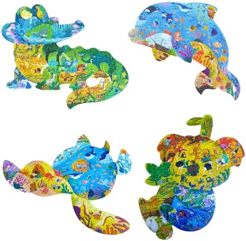 Puzzles for Kids Ages 4-8,8-10 and Adults, 96 Piece Koalas, 108 Piece Dolphins,136 Piece Turtles and 154 Piece Crocodile Animal Shape Jigsaw Puzzles Educational Toys Gift for Boys Girls post thumbnail image