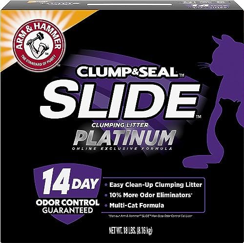 Arm Hammer SLIDE Platinum Multi-Cat Easy Clean-Up Clumping Cat Litter, 14 Days of Odor Control 18 lb post thumbnail image