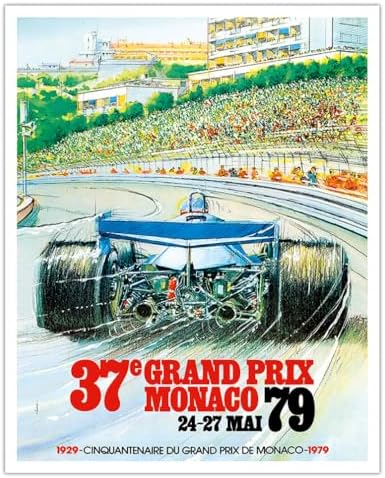 37th Grand Prix Monaco 1979 – Formula One Auto Racing – Vintage Sports Poster by Alain Giampaoli c.1979 – Fine Art Matte Paper Print (Unframed) 16x20in post thumbnail image