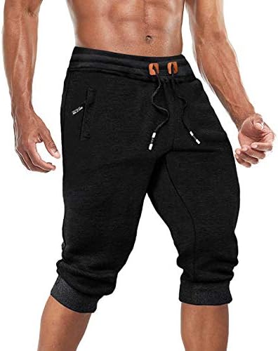 BIYLACLESEN Men’s Capri Joggers 3/4 Pants Gym Workout below Knee Pants with Three Pockets post thumbnail image