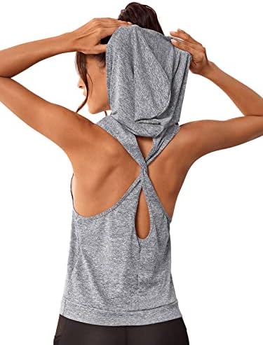 SweatyRocks Women’s Activewear Cut Out Twist Back Hooded Tank Top Sleeveless Athlete Gym Shirt post thumbnail image