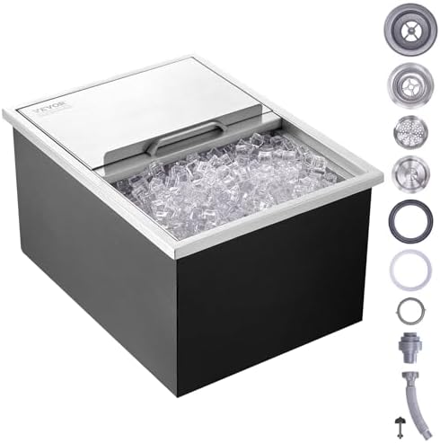 VEVOR Drop in Ice Chest, Stainless Steel Ice Cooler, Commercial Ice Bin with Hinged Cover, Outdoor Kitchen Ice Bar, for Cold Wine Beer post thumbnail image