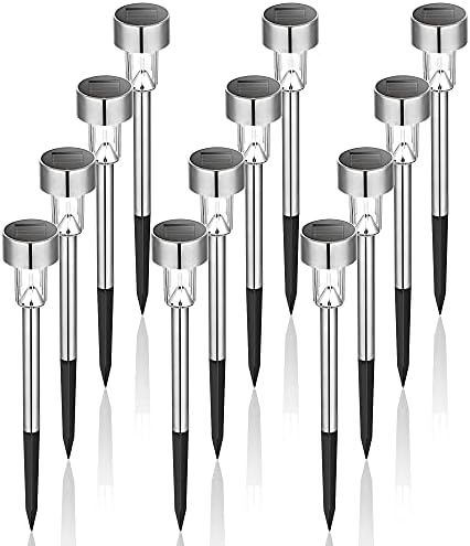 GIGALUMI Solar Lights Outdoor Waterproof, 12 Pack, Stainless Steel LED Solar Garden Lights for Patio, Lawn, Yard and Landscape, Cold White post thumbnail image