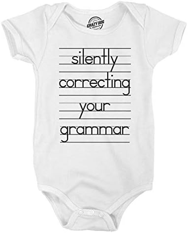 Crazy Dog T-Shirts Baby Silently Correcting Your Grammar Funny Lined Paper Creeper Bodysuit post thumbnail image