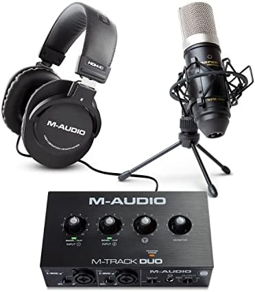 Podcast Equipment Bundle – M-Track Duo USB Audio Interface with 2 Mic Inputs, MPM1000 XLR Condenser Microphone, HDH40 Headphones and Software Included post thumbnail image