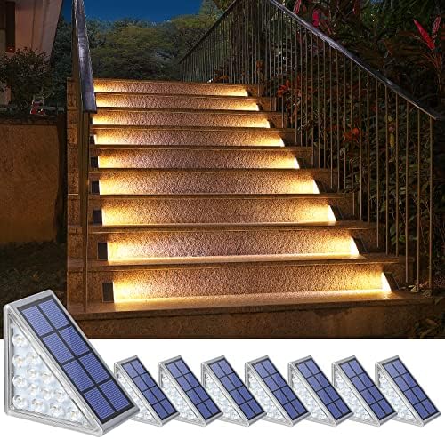 NIORSUN Outdoor Step Lights,8 Pack Warm White Solar Step Lights for Outside Waterproof IP67 Auto On Off,Solar Lights for Steps,Stair,Patio,Yard,Porch,Front Door,Sidewalk,Deck Decor post thumbnail image