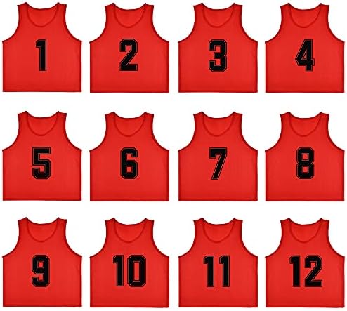 12 Pack Numbered（1-12） Scrimmage Vests/Sport Pinnies/Training Bibs for Basketball,Soccer, Volleyball and Baseball post thumbnail image