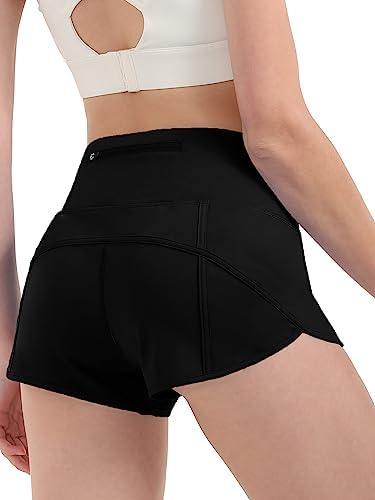 Aurefin Women’s High Waisted Running Shorts with Liner,Quick Dry Athletic Gym Track Shorts with Zipper Pocket 2.5” post thumbnail image