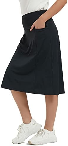 NOOYME Midi SKirt for Women Athletic Skorts with 3 Pockets Modest Skirts Active Running Skort post thumbnail image