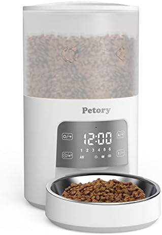 Petory Timed Automatic Cat Feeders – 4L Cat Dry Food Dispenser of 6 Meals with Voice Recorder and Desiccant Bag, Support Dual Power for Cats and Dogs post thumbnail image