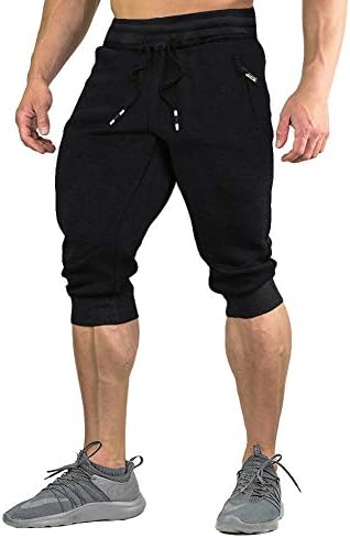 Men’s Cotton Casual Shorts 3/4 Jogger Capri Pants Breathable Below Knee Short Pants with Three Pockets post thumbnail image