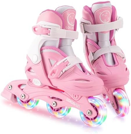 Inline Skates for Girls and Kids, Roller Skates Blades with 4 Size Adjustable Light up Wheels for Kids Girls Beginner Indoor Outdoor Sports Games post thumbnail image