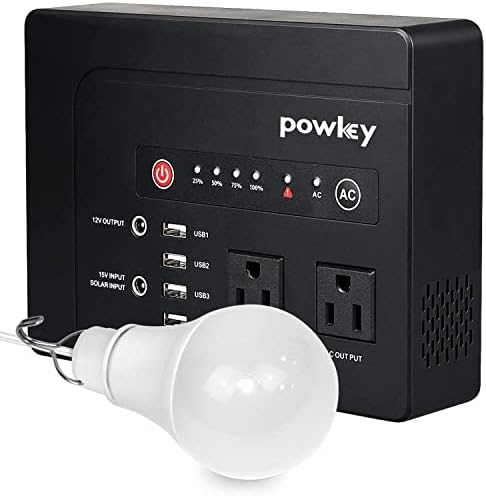 powkey 200Watt Portable Power Bank with AC Outlet and 10W Adjustable LED Bulb Light for Camping Power Supply for CPAP, 2 AC Ports, 4 USB Ports, 2 DC Ports post thumbnail image