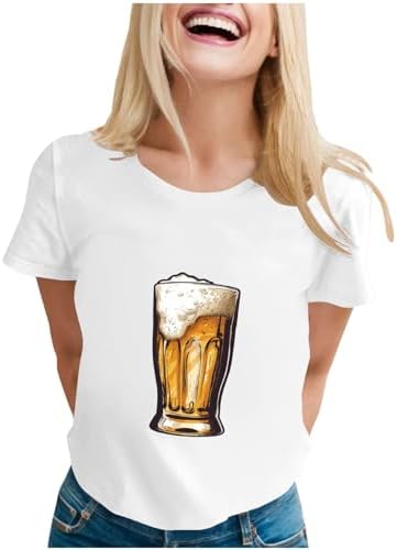 Funny Beer Tshirts Shirts for Women Vintage Crewneck Beer T-Shirt Cute Graphic Beer Drinking Lover Alcohol Shirt post thumbnail image