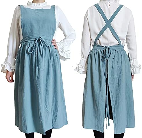 Women Girls Vintage Apron Gardening Works Cross Back Pinafore Dress post thumbnail image