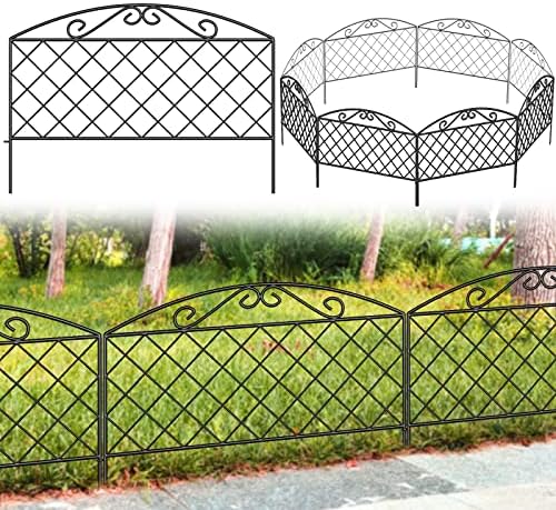 Decorative Garden Fence 17 in (H) x 10 ft (L) Animal Barrier Fence Landscape Fencing Outdoor Rustproof Metal No Dig Fencing Border for Yard Patio Flower Bed post thumbnail image