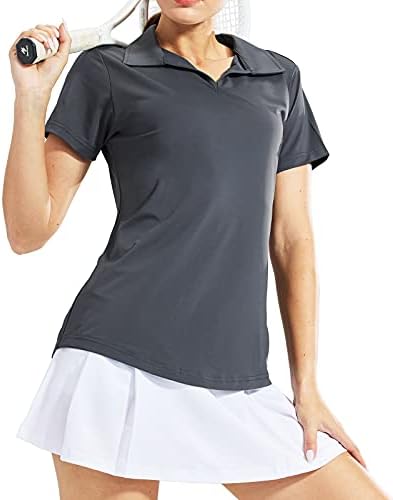 MIER Women’s Golf Polo Shirts Collared V Neck Short Sleeve Tennis Shirt, Dry Fit, Moisture Wicking post thumbnail image