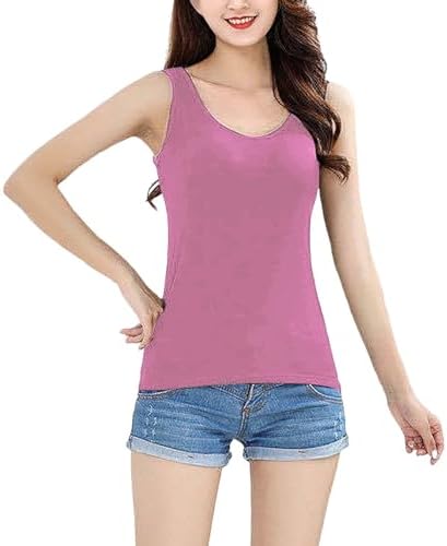 Tank Tops for Women Round Neck Tank Tops with Built in Bra Sleeveless Blouse Comfy Stretch Yoga Vest Tops Gym Workout Tops post thumbnail image