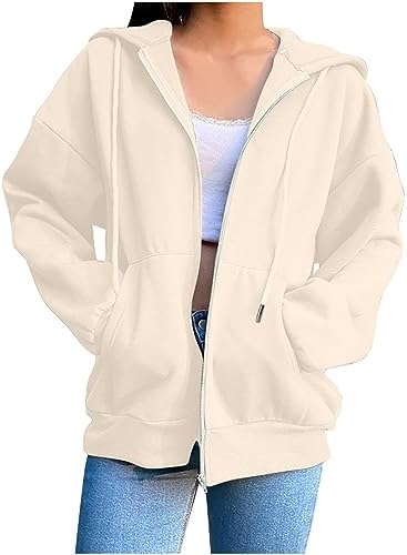 Hoodies Sweatshirts for Women 2024 Casual Long Sleeve Shirt Zip Up Fleece Hoodie Jacket Coat Fall Clothes with Pocket post thumbnail image