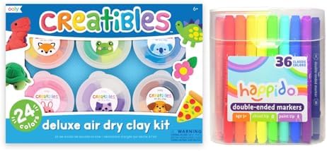 Ooly Creatibles Air Dry Clay in 24 Colors with Sculpting Tools & 36 Happido Double Ended Markers for Kids 4-8, Water-Based Markers post thumbnail image