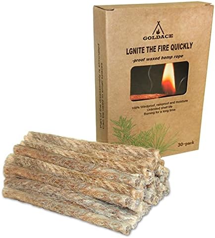 GOLDACE100% Windproof, Rainproof and Moisture- Emergency Survival Tool Kits| Long-Lasting Fire Starters for Campfires| Camping Cooking Kindling Tinder| fire Rope Hemp core| Unlimited Shelf Life post thumbnail image