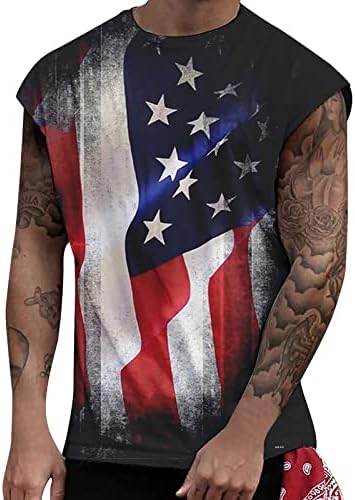 Men’S Independence Day Tank Tops Flag Print Sleeveless Muscle Patriotic Tshirts Workout Fitness Athletic Vets post thumbnail image