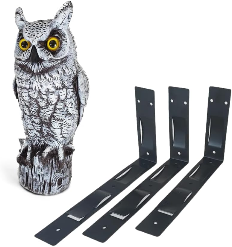 Dalen Fake 16″ Snow White Great Horned Owl Decoy & Mounting Bracket (3 Pack) Bundle – Keeps Birds Away from Gardens, Rooftops, Patios – Nail-Free Installation, Secure Clip Design, Versatile Mounting post thumbnail image