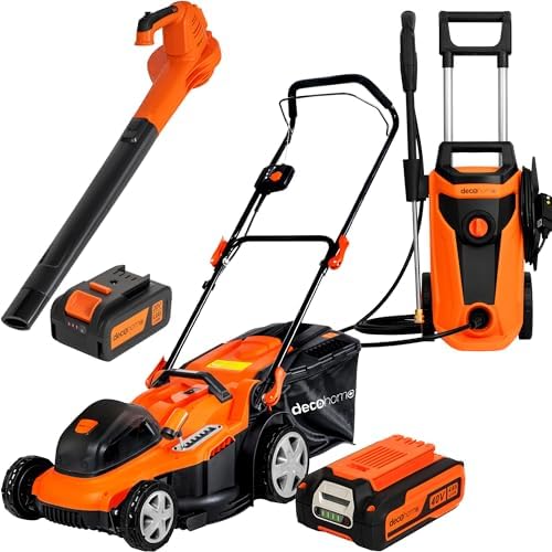 40V 16″ Cordless Lawn Mower, 4.0 Ah Battery, Charger Included with 20V Cordless Electric Leaf Blower and 1800W Electric Pressure Washer, 4 Spray Nozzle Attachments post thumbnail image