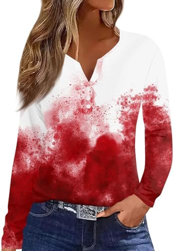 Halloween Shirts for Women Long Sleeve Halloween Print Blouses Button Down V Neck Loose Fit Costumes Trendy Shirt post thumbnail image