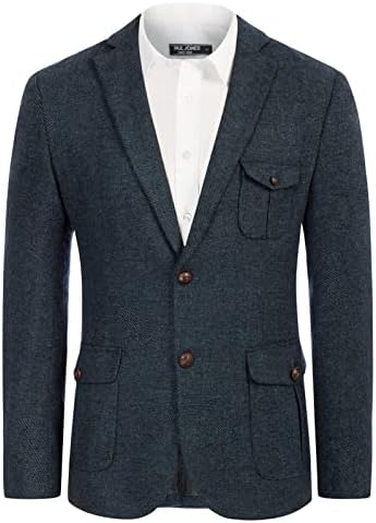 Men’s Tweed Jacket Notch Lapel Premium Wool Blend Blazer Sport Coat with Pockets post thumbnail image