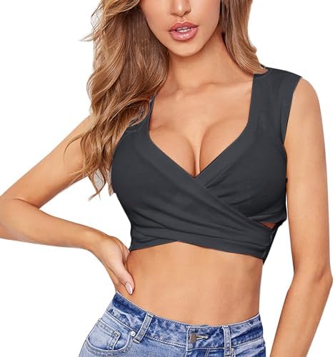 Women’s Solid Sleeveless Straps Navel Short Pullover Undershirt Female Outside Wear Inside Bottoming Sleeping Top post thumbnail image