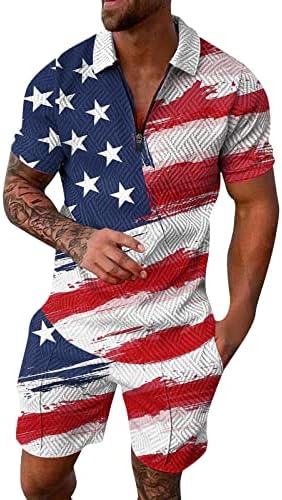 LCMTWX American Flag Short Sleeve Polo Shirt Polo Shirts for Men American Patriotic Flag Shirt Digital Zipper Short Sleeve post thumbnail image