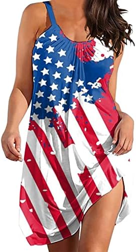 Women Summer Dresses Independence Day 4th of July Flag USA Elegant Dresses O Neck Sleeveless Sundress Short Dress post thumbnail image