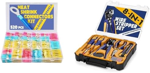 haisstronica 8 IN 1 Electrician Tool Set, Self-Adjusting Wire Stripper Kit+520PCS Marine Grade Heat Shrink Wire Connectors post thumbnail image