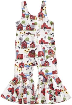 Toddler Baby Girl Farm Outfit Halter Romper Bell Bottoms Boho Outfits Overalls Jumpsuit One Piece Summer Clothes post thumbnail image