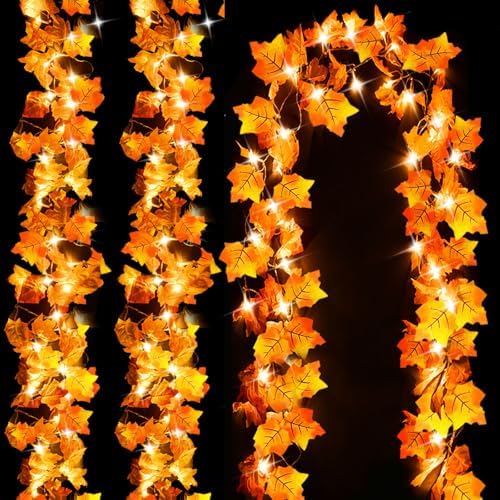 Luditek 3-Pack Fall Decor Lighted Fall Garland, Total 24.6ft 60 LED Thanksgiving Decor Halloween String Lights, Fall Decorations for Home Holiday Autumn Garland Indoor Friendsgiving Gift post thumbnail image