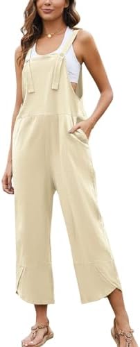 Flygo Women’s Casual Cotton Wide Leg Overalls Baggy Rompers Jumpsuit with Pockets post thumbnail image