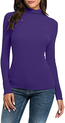 SNKSDGM Womens Mock Turtle Neck Long Sleeve Shirts Fall Fashion 2024 Baselayer Slim Fitted Comfort Thermal Underwear Blouse post thumbnail image