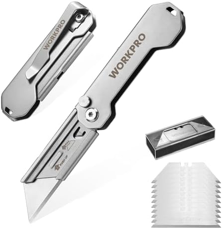 WORKPRO 2PCS EDC Folding Utility Knife, Mini Box Cutter with Quick Open Axis Lock, Quick Change Blade Razor Knife, Foldable Small Pocket Knife with Belt Clip, 2 Packs with 10 Extra Blades post thumbnail image