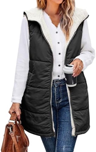 XIEERDUO Long Puffer Vest Women Outerwear Reversible Fleece 2024 Fall Winter Warm Sleeveless Zip Up Hoodie Coat with Pockets post thumbnail image