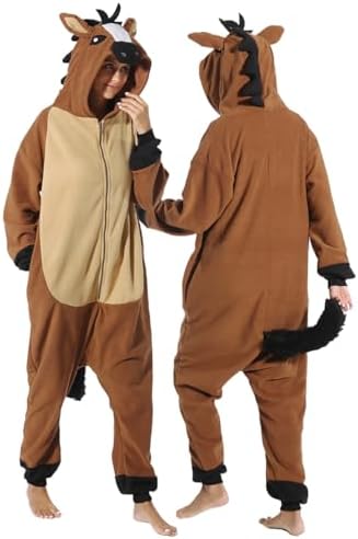 Adult Horse Onesie Pajamas Animal Cosplay Homewear Sleepwear Jumpsuit Costume for Women Men Girls Boys Teens post thumbnail image